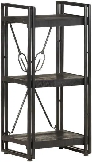 vidaXL 3-Tier Solid Acacia Wood Bookcase Black 15.7" Bookshelf Stand Cabinet vidaXL 3-Tier Solid Acacia Wood Bookcase Black 15.7" Bookshelf Stand Cabinet