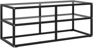 vidaXL TV Stand TV Unit Sideboard Home TV Console with Tempered Glass Black
