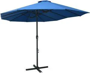 vidaXL Garden Parasol with Steel Pole 240 cm Anthracite