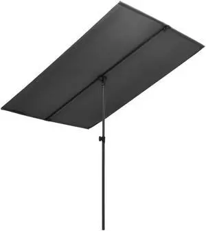 vidaXL Outdoor Parasol with Aluminum Pole 6.6'x4.9' Anthracite