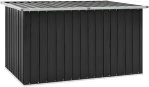 vidaXL Outdoor Storage Box Deck Box with Lid Outdoor Patio Cabinet Anthracite vidaXL Outdoor Storage Box Deck Box with Lid Outdoor Patio Cabinet Anthracite