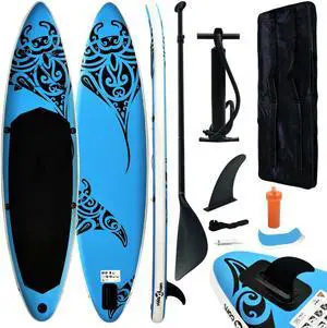 vidaXL Paddleboard Set Inflatable Paddle Board Surf Set Sup Surboard Blue