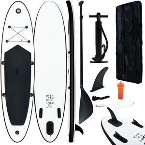vidaXL Paddleboard Set with Accessories Inflatable Paddleboard Black and White