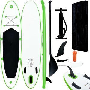 vidaXL Paddleboard Set with Accessories Inflatable Paddleboard Green and White