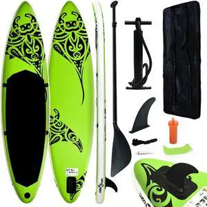vidaXL Paddleboard Set Inflatable Paddle Board Surf Set Sup Surboard Green vidaXL Paddleboard Set Inflatable Paddle Board Surf Set Sup Surboard Green