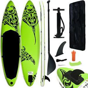 vidaXL Paddleboard Set Inflatable Paddle Board Surf Set Sup Surboard Green vidaXL Paddleboard Set Inflatable Paddle Board Surf Set Sup Surboard Green