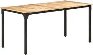 vidaXL Dining Table 63"x31.5"x29.9" Rough Mango Wood