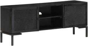 vidaXL TV Cabinet Black 45.3"x11.8"x18.1" Solid Mango Wood