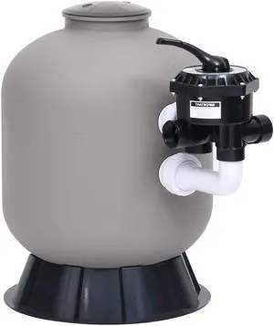 vidaXL Pool Sand Filter with Side Mount 6-Way Valve Gray Pool Filter Accessory