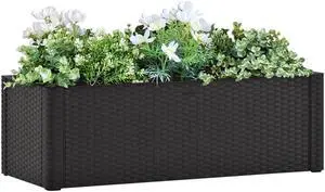 vidaXL Garden Raised Bed with Self Watering System Anthracite Outdoor Planter
