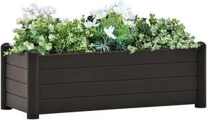 vidaXL Garden Raised Bed PP Anthracite 39.4"x16.9"x13.8"