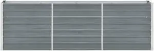 vidaXL Garden Raised Bed Galvanized Steel 94.5"x15.7"x30.3" Gray