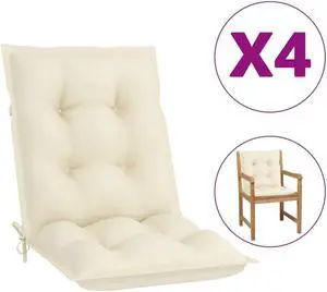vidaXL Chair Cushion 4 Pcs Outdoor Patio Chair Cushion Seat Pad Cream Fabric
