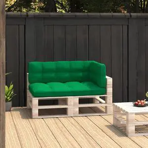 vidaXL Chair Cushion 3 Pcs Outdoor Pallet Seat Cushion Sofa Pad Green Fabric