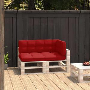 vidaXL Chair Cushion 3 Pcs Outdoor Pallet Seat Cushion Sofa Pad Red Fabric