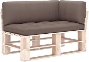 vidaXL Chair Cushion 3 Pcs Outdoor Pallet Seat Cushion Sofa Pad Taupe Fabric