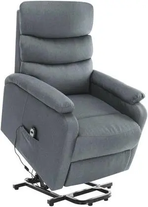 vidaXL Power Lift Recliner Electric Lift Chair for Elderly Light Gray Fabric