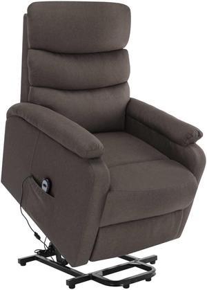 vidaXL Massage Chair Electric Massaging Recliner Chair for Elderly Brown Fabric