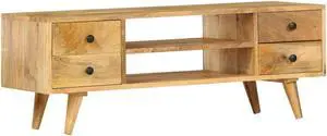vidaXL TV Stand TV Unit Sideboard TV Console Media Cabinet Solid Mango Wood
