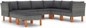vidaXL Patio Lounge Set 8 Piece Sectional Sofa Couch Footrest with Cushions