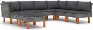vidaXL Patio Lounge Set 12 Piece Sectional Sofa Couch Footrest with Cushions
