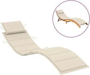 vidaXL Sun Lounger Cushion Cream 73.2"x22.8"x1.2"