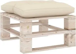 vidaXL Chair Cushion Outdoor Patio Pallet Cushion Seat Pad Pillow Cream Fabric
