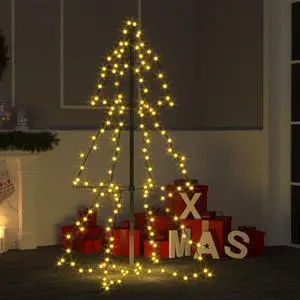 vidaXL Christmas Cone Tree Artificial Xmas Tree with LEDs Christmas Lighting
