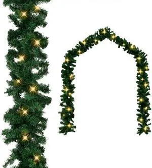 vidaXL Christmas Garland Decoration Artificial Xmas Garland with LED Lights