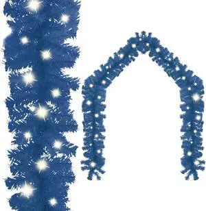 vidaXL Christmas Garland Decoration Artificial Garland with LED Lights Blue