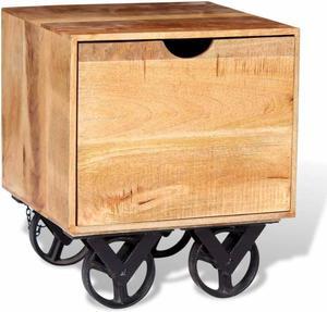 vidaXL Side Table Natural mango wood Solid mango wood, iron Compact