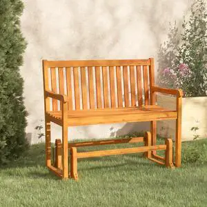 vidaXL Patio Swing Bench Deck Swing Glider Chair for Backyard Solid Wood Acacia