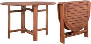 vidaXL Solid Acacia Wood Patio Table 47.2" Garden Dining Kitchen Outdoor Desk