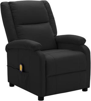 vidaXL Massage Chair Black Faux Leather Electric Recliner Adjustable Chair