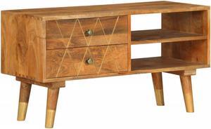 vidaXL Solid Mango Wood TV Cabinet TV Stand Lowboard Living Room Furniture
