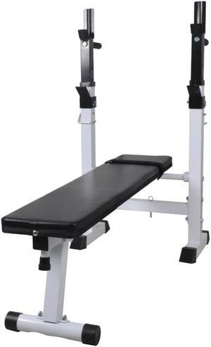 vidaXL Workout Bench Adjustable Weight Bench Exercise Bench with Weight Rack