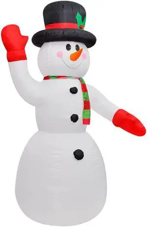 vidaXL Christmas Inflatable Snowman Blow Up Yard Decor Snow Man with LED Light
