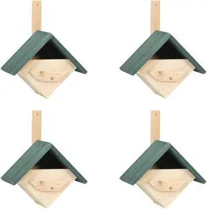 vidaXL Bird House 4 Pcs Wooden Bird House for Finch Bluebird Solid Wood Fir