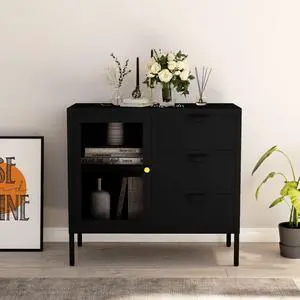 vidaXL Sideboard Buffet Cabinet with Storage for Kitchen Solid Wood Mango