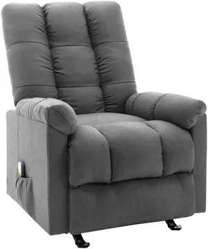 vidaXL Massage Recliner Massaging Recliner Chair for Elderly Light Gray Fabric