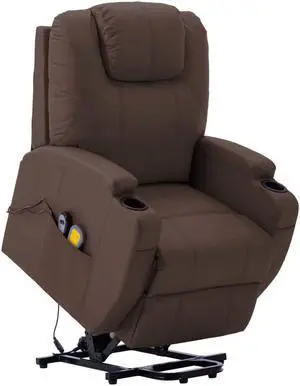 vidaXL Massage Recliner Chair Electric Reclining Chair for Elderly Cream Fabric