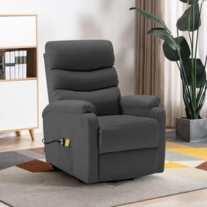 vidaXL Massage Chair Electric Massaging Recliner Chair for Elderly Taupe Fabric