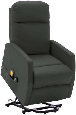 vidaXL Stand-up Massage Recliner Anthracite Faux Leather Massage TV Chair