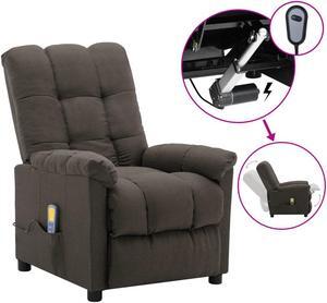 vidaXL Massage Chair Leisure Adjustable Chair for Home Theater Cream Fabric