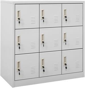 vidaXL Locker Cabinet Office Storage Cabinet File Cabinet Light Gray Steel