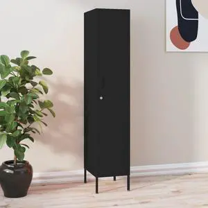 vidaXL Metal Storage Cabinet Storage Locker Organizer Cabinet Black Steel