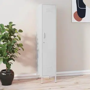 vidaXL Metal Storage Cabinet Storage Locker Organizer Cabinet White Steel
