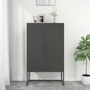 vidaXL Highboard Anthracite Steel Living Room Storage High Cabinet Furniture vidaXL Highboard Anthracite Steel Living Room Storage High Cabinet Furniture