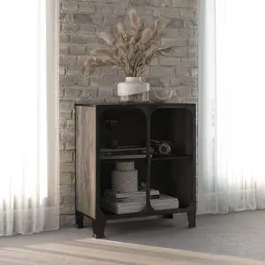 vidaXL Storage Cabinet File Cabinet Filing Storage Cabinet Gray Metal and MDF