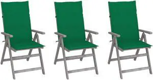 vidaXL Rocking Chair with Cushion Bamboo Garden Outdoor Patio Lounge Seating
